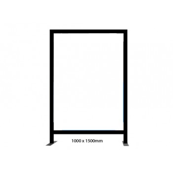 1m x 1.5m - Black Square Tube Cafe Wind Barrier Frame